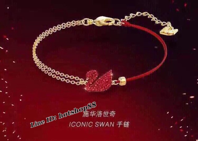 Swarovski施華洛世奇2022專櫃新款中國新年紅玫瑰金【大號】紅天鵝珍珠耳釘 zgb3353